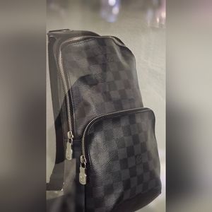 Louis Vuitton Taiga Gray Canvas/Leather LV Unisex Sling bag